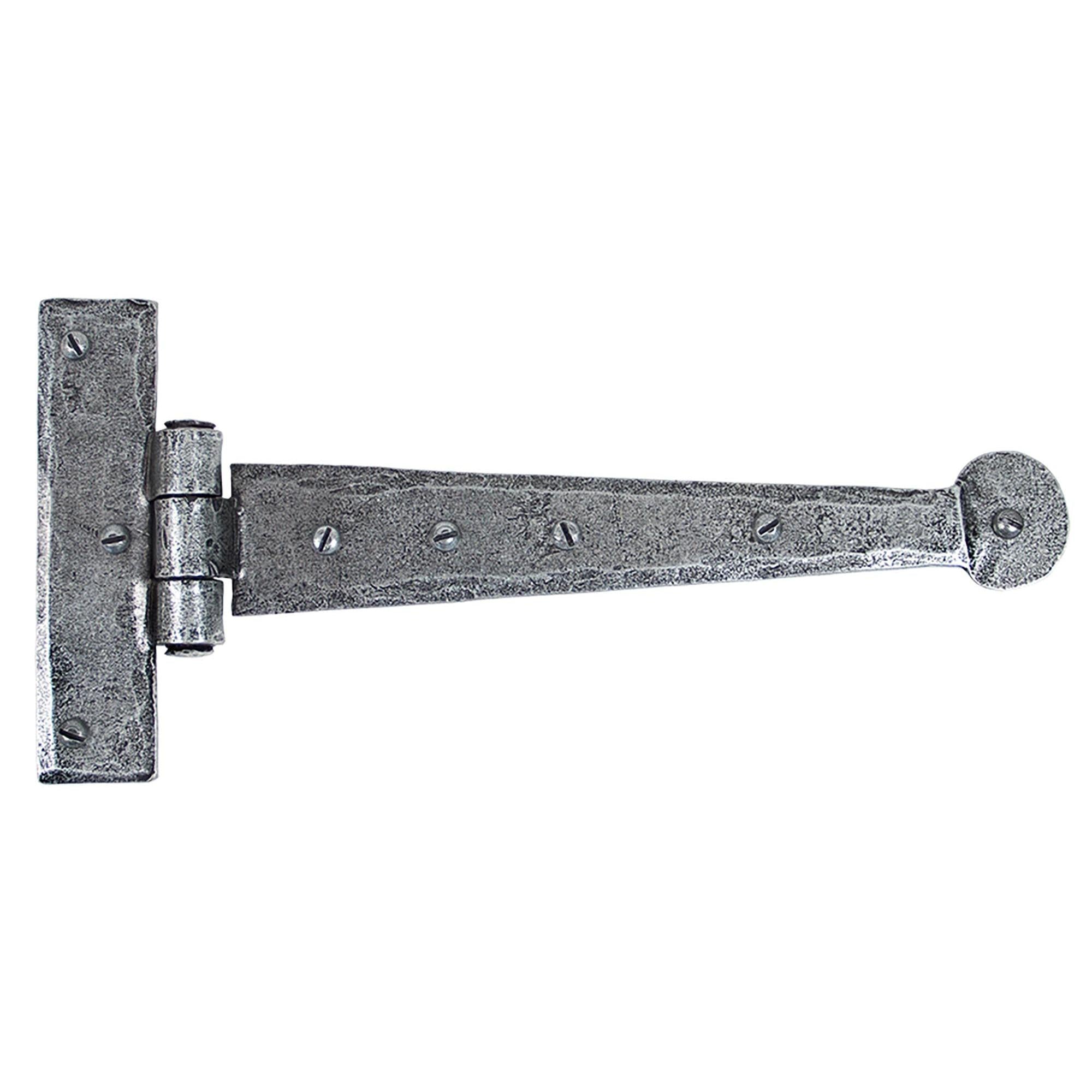Pewter 9" Penny End T Hinge (pair) | From The Anvil - T Hinges - From The Anvil - Yester Home