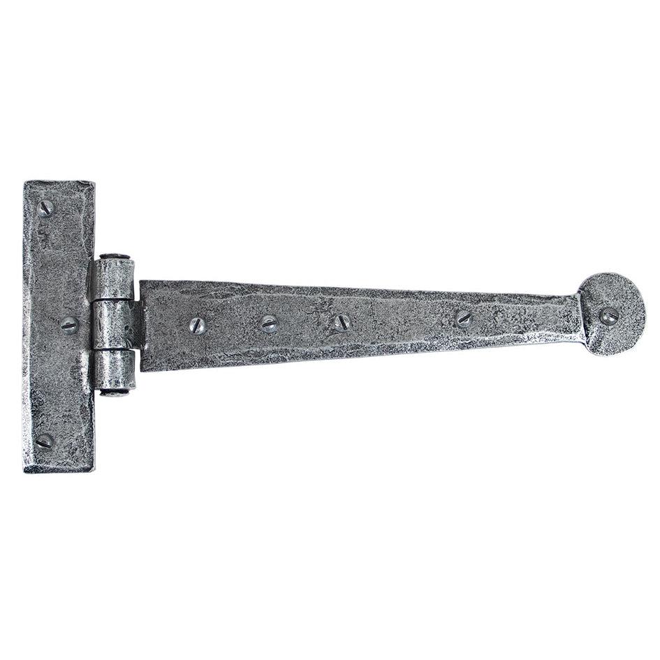 Pewter 9" Penny End T Hinge (pair) | From The Anvil-T Hinges-Yester Home