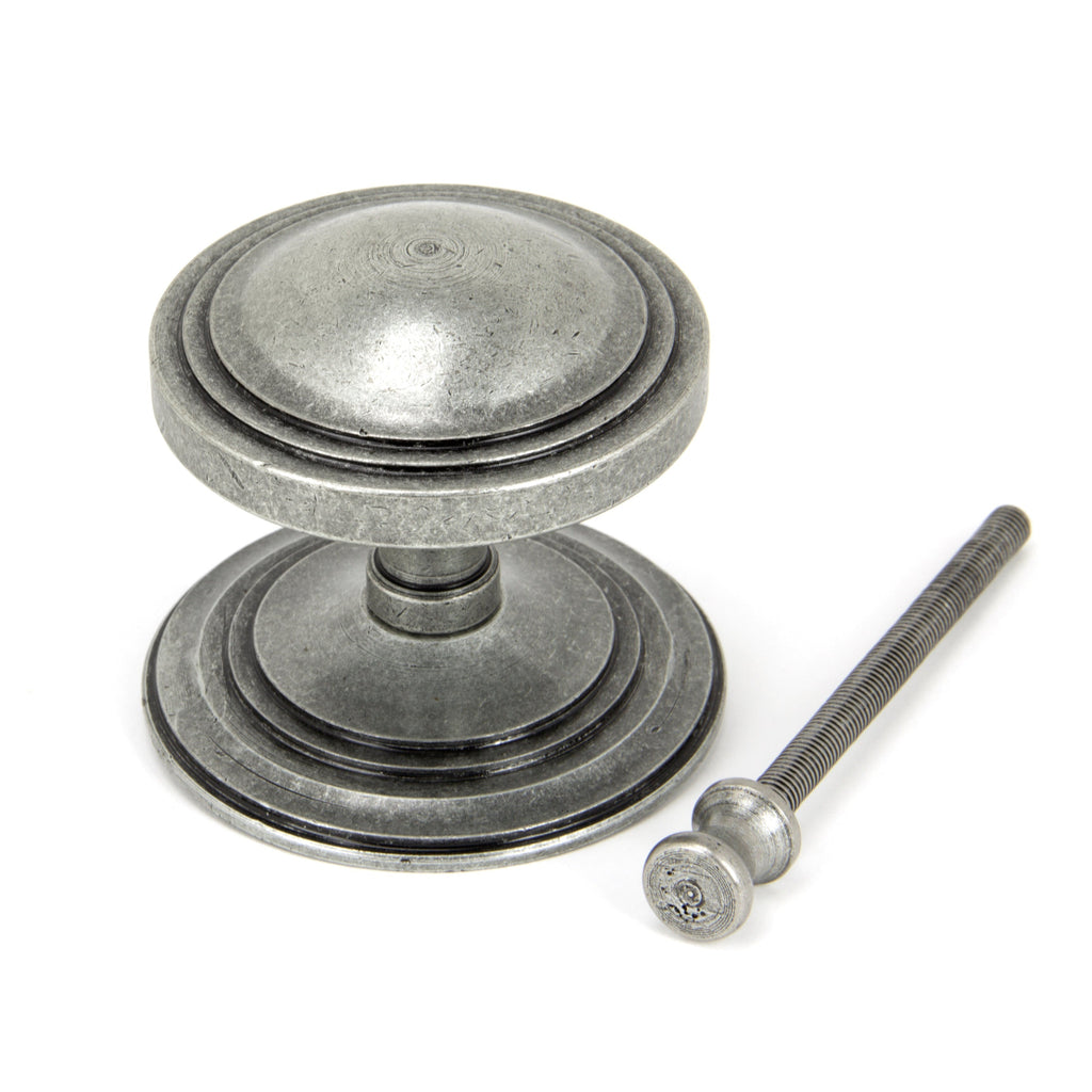 Pewter Art Deco Centre Door Knob | From The Anvil-Centre Door Knobs-Yester Home