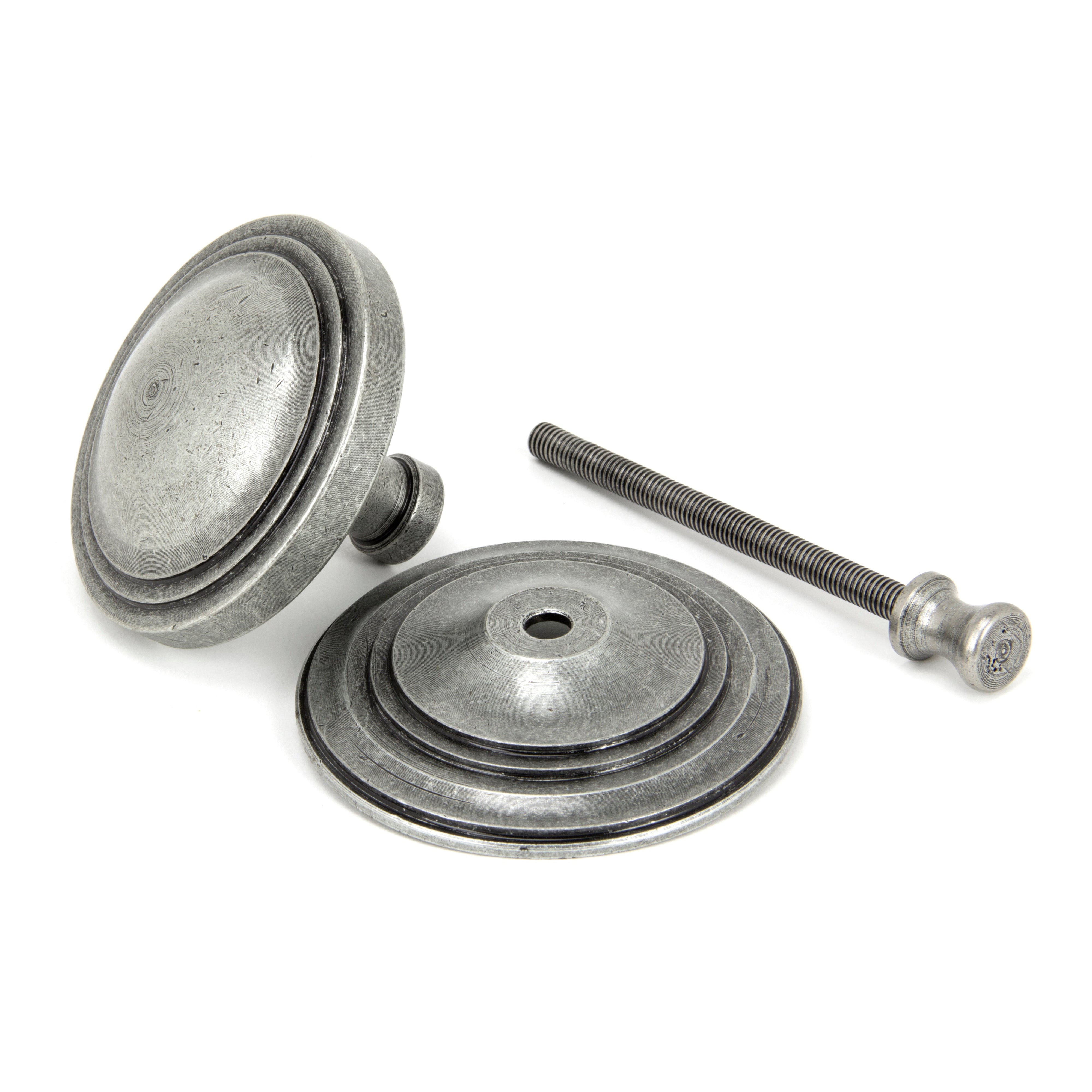 Pewter Art Deco Centre Door Knob | From The Anvil-Centre Door Knobs-Yester Home