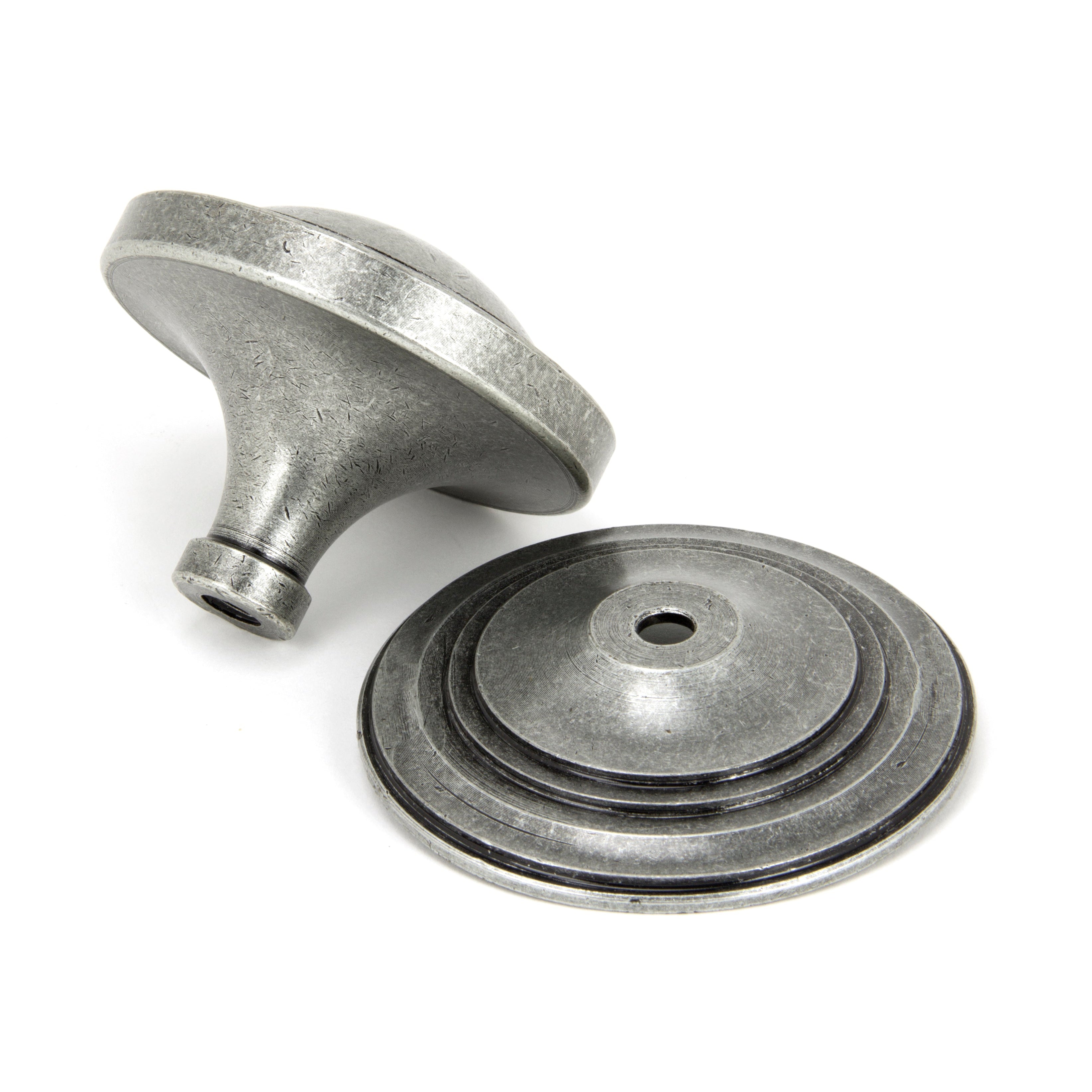 Pewter Art Deco Centre Door Knob | From The Anvil-Centre Door Knobs-Yester Home