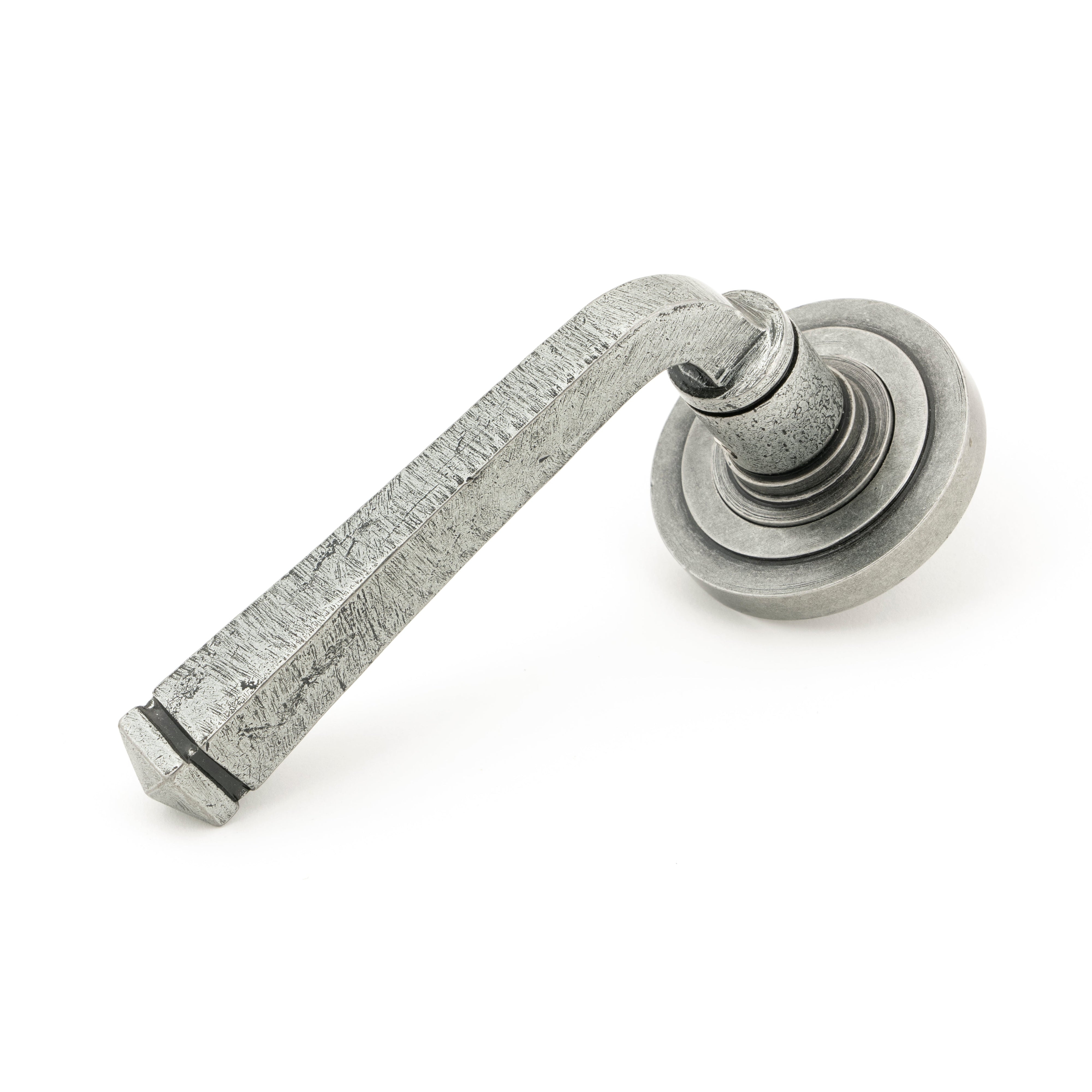 Pewter Avon Round Lever on Rose Set (Art Deco) - Unsprung | From The Anvil-Concealed-Yester Home
