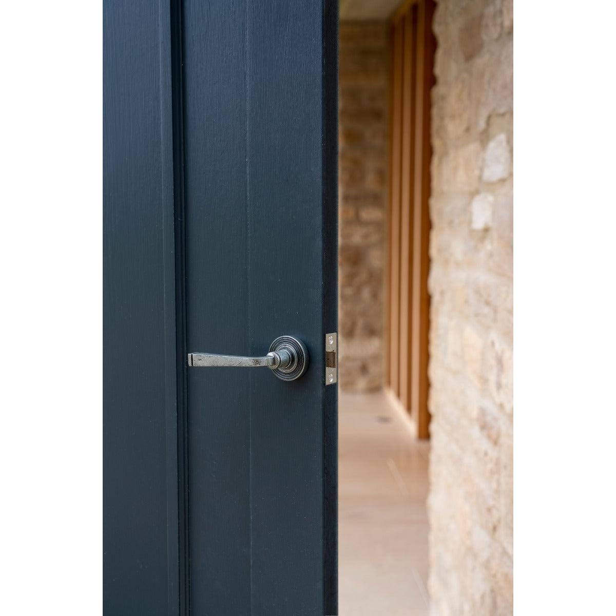 Pewter Avon Round Lever on Rose Set (Beehive) | From The Anvil-Concealed-Yester Home