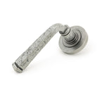 Pewter Avon Round Lever on Rose Set (Plain) - Unsprung | From The Anvil - Concealed - From The Anvil - Yester Home
