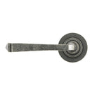 Pewter Avon Round Lever on Rose Set (Plain) - Unsprung | From The Anvil - Concealed - From The Anvil - Yester Home