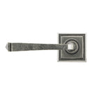 Pewter Avon Round Lever on Rose Set (Square) - Unsprung | From The Anvil - Concealed - From The Anvil - Yester Home