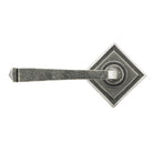 Pewter Avon Round Lever on Rose Set (Square) - Unsprung | From The Anvil - Concealed - From The Anvil - Yester Home