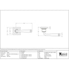 Pewter Avon Round Lever on Rose Set (Square) - Unsprung | From The Anvil-Concealed-Yester Home