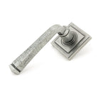 Pewter Avon Round Lever on Rose Set (Square) - Unsprung | From The Anvil-Concealed-Yester Home