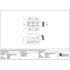Pewter Brompton Brighton Fastener (Radiused) - Brighton Fasteners - From The Anvil - Yester Home