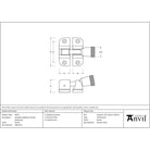 Pewter Brompton Brighton Fastener (Radiused) - Brighton Fasteners - From The Anvil - Yester Home