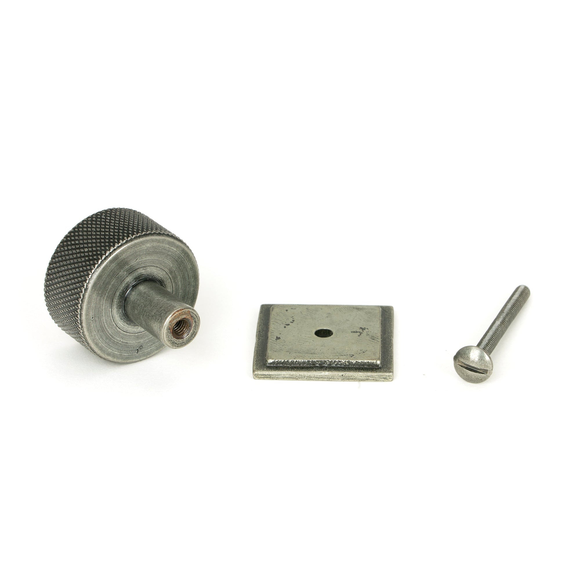 Pewter Brompton Cabinet Knob - 32mm (Square) | From The Anvil-Cabinet Knobs-Yester Home