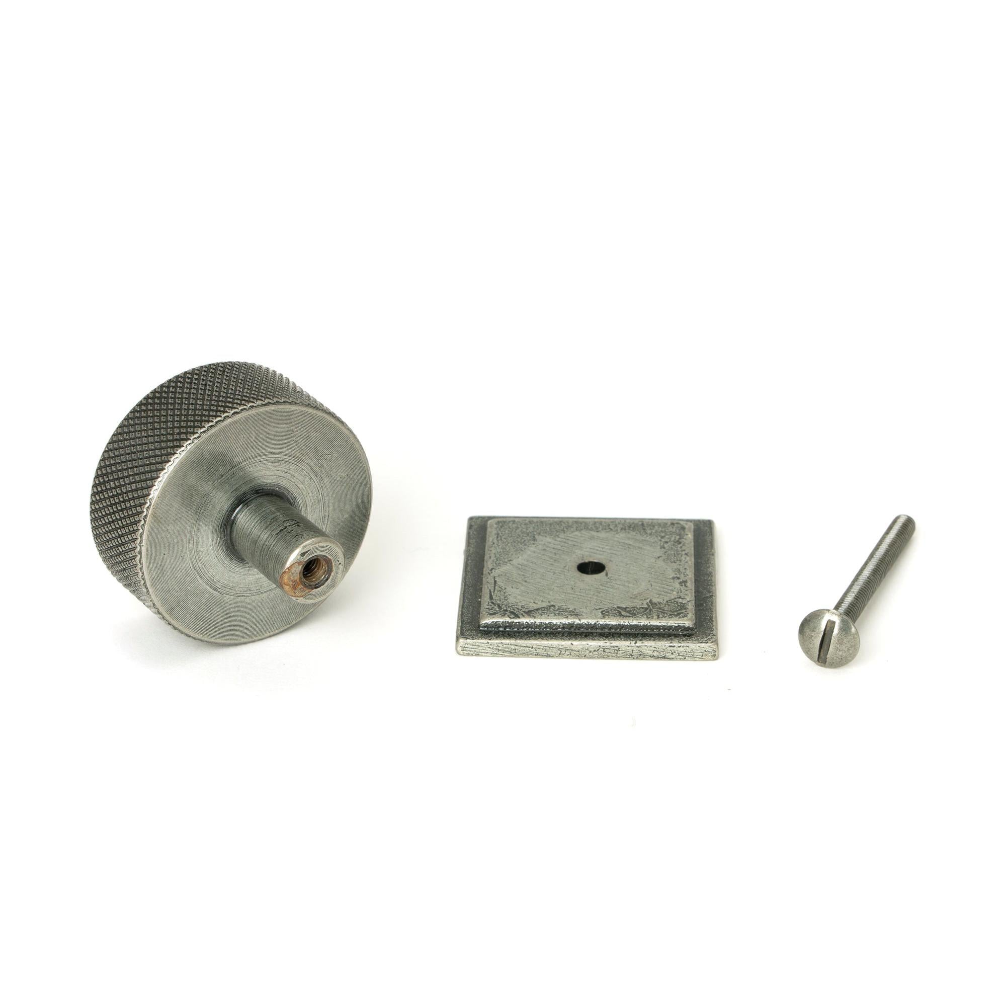 Pewter Brompton Cabinet Knob - 38mm (Square) | From The Anvil - Cabinet Knobs - From The Anvil - Yester Home