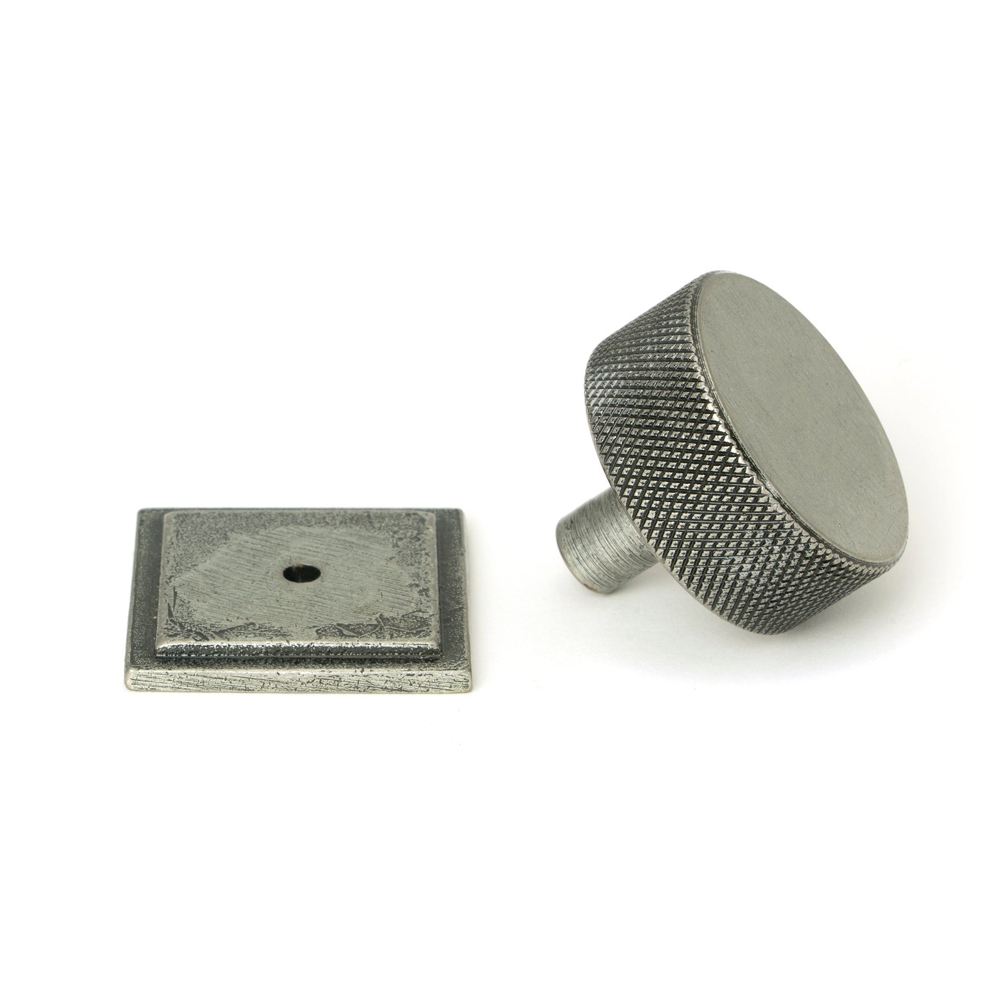 Pewter Brompton Cabinet Knob - 38mm (Square) | From The Anvil-Cabinet Knobs-Yester Home