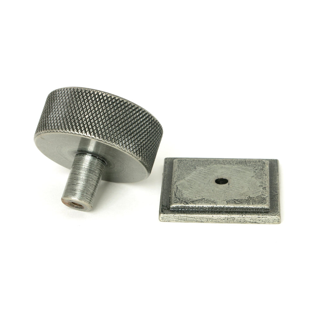 Pewter Brompton Cabinet Knob - 38mm (Square) | From The Anvil-Cabinet Knobs-Yester Home