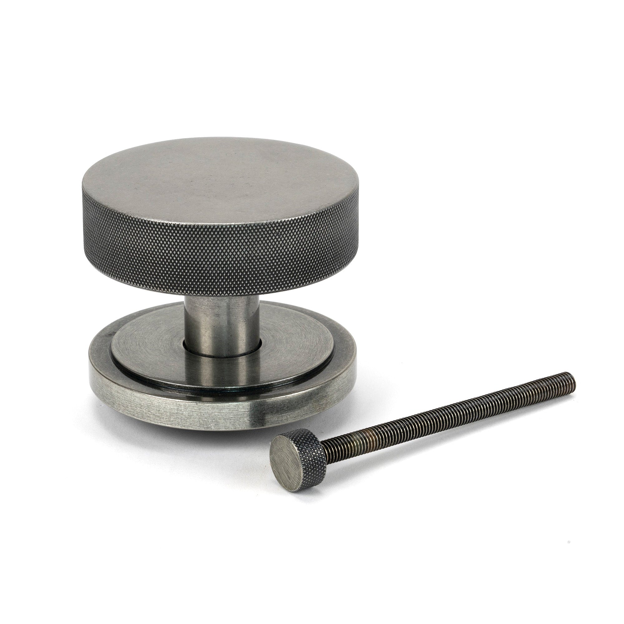 Pewter Brompton Centre Door Knob (Art Deco) | From The Anvil-Centre Door Knobs-Yester Home