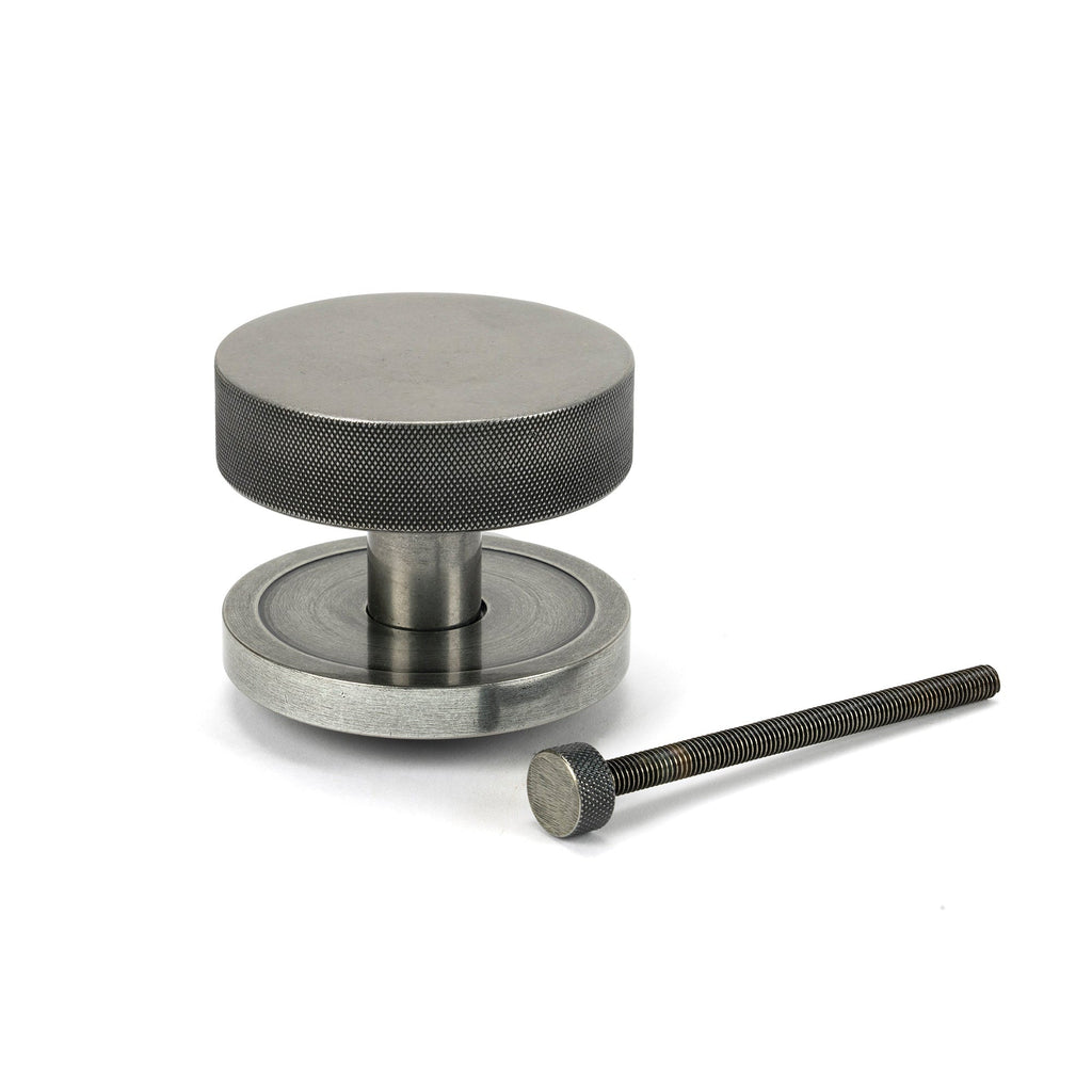 Pewter Brompton Centre Door Knob (Plain) | From The Anvil-Centre Door Knobs-Yester Home