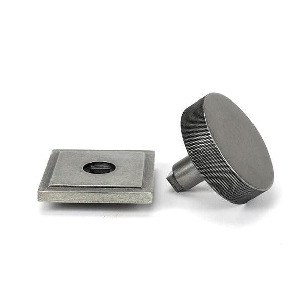 Pewter Brompton Centre Door Knob (Square) | From The Anvil-Centre Door Knobs-Yester Home