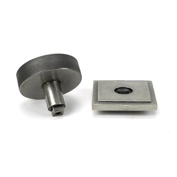 Pewter Brompton Centre Door Knob (Square) | From The Anvil-Centre Door Knobs-Yester Home