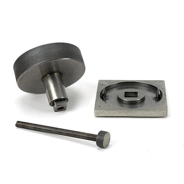 Pewter Brompton Centre Door Knob (Square) | From The Anvil-Centre Door Knobs-Yester Home