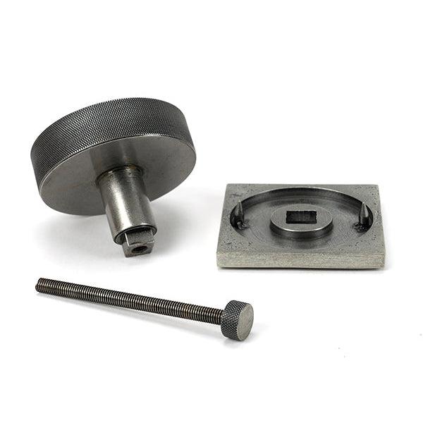 Pewter Brompton Centre Door Knob (Square) | From The Anvil