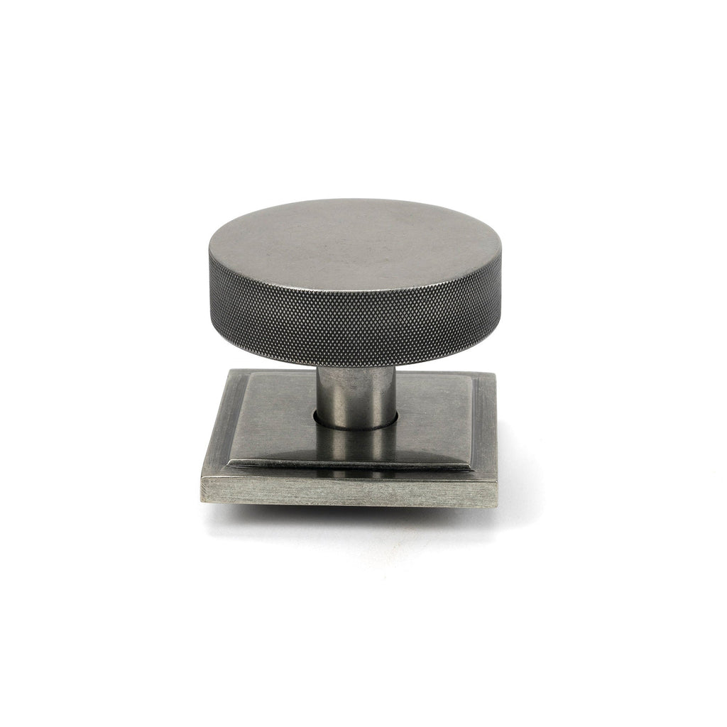 Pewter Brompton Centre Door Knob (Square) | From The Anvil-Centre Door Knobs-Yester Home