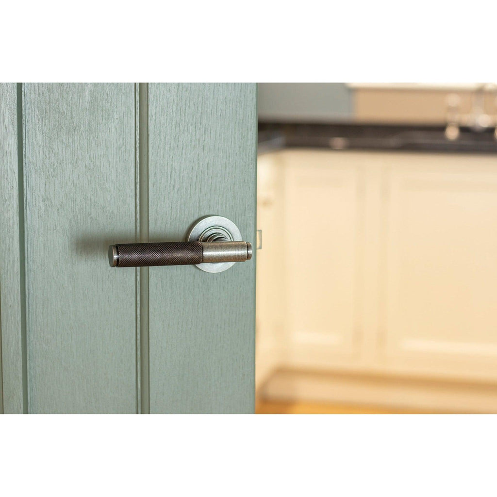 Pewter Brompton Lever on Rose Set (Plain) | From The Anvil-Concealed-Yester Home