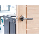 Pewter Brompton Lever on Rose Set (Square) | From The Anvil-Concealed-Yester Home