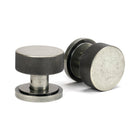 Pewter Brompton Mortice/Rim Knob Set (Art Deco) | From The Anvil-Mortice Knobs-Yester Home