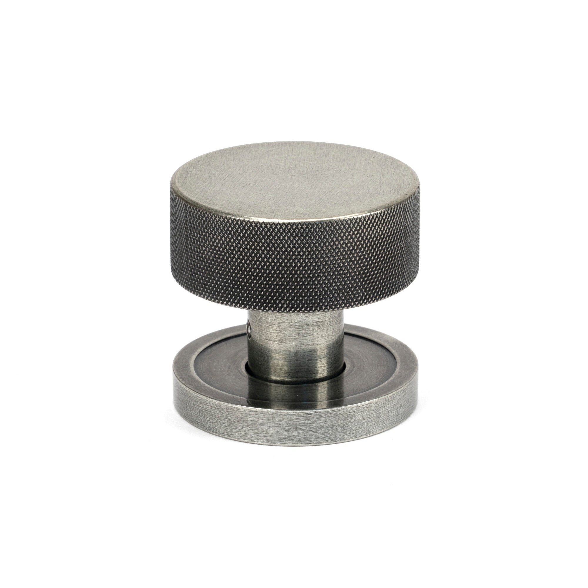 Pewter Brompton Mortice/Rim Knob Set (Plain) | From The Anvil-Mortice Knobs-Yester Home