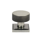 Pewter Brompton Mortice/Rim Knob Set (Square) | From The Anvil-Mortice Knobs-Yester Home