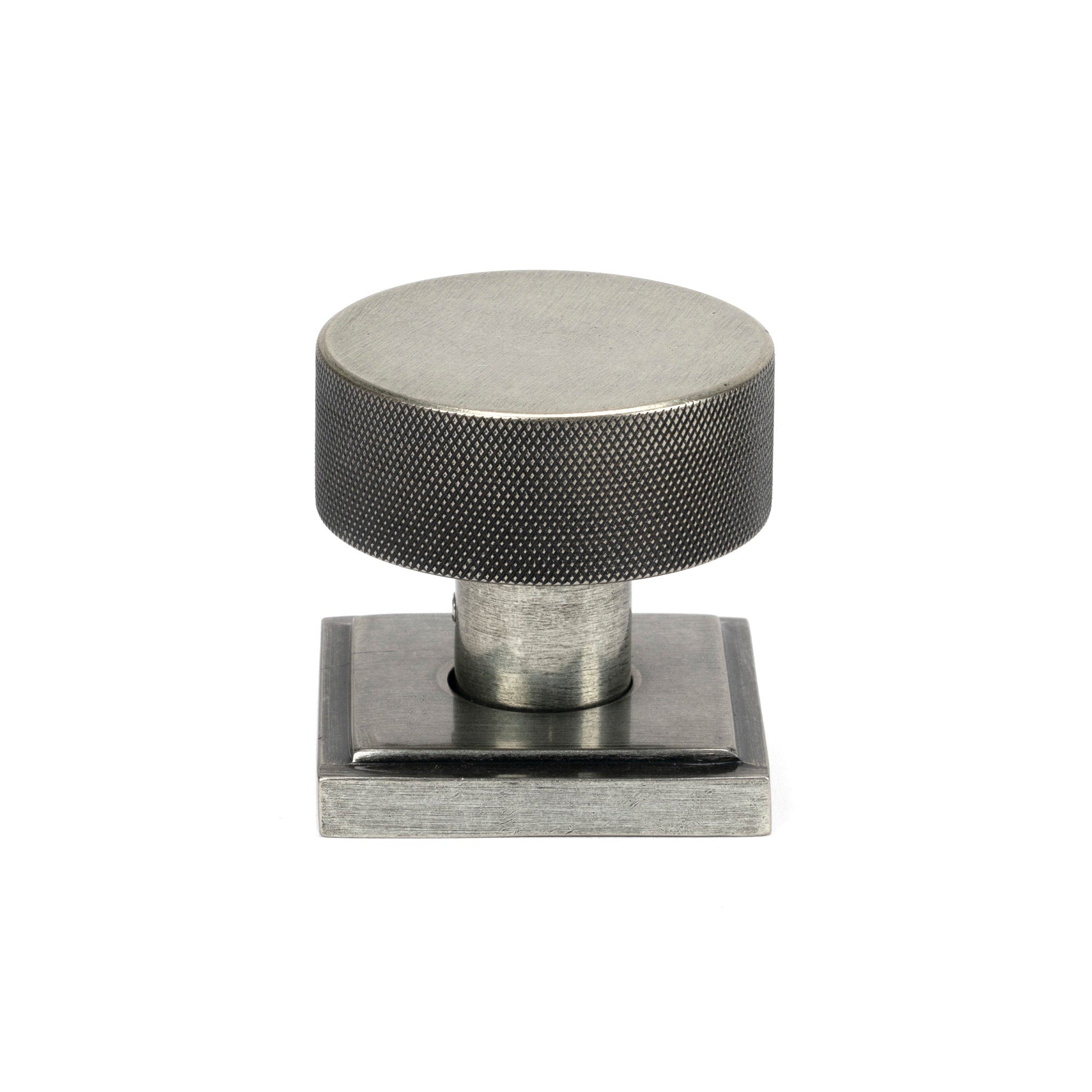 Pewter Brompton Mortice/Rim Knob Set (Square) | From The Anvil-Mortice Knobs-Yester Home