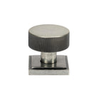 Pewter Brompton Mortice/Rim Knob Set (Square) | From The Anvil - Mortice Knobs - From The Anvil - Yester Home