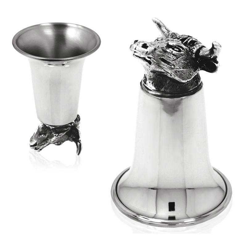 Pewter Bull Stirrup Cup