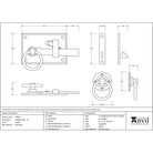 Pewter Cottage Latch - LH | From The Anvil - Latches - From The Anvil - Yester Home