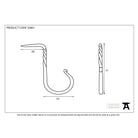 Pewter Cup Hook - Medium | From The Anvil-Cup Hooks-Yester Home
