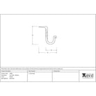 Pewter Cup Hook - Medium | From The Anvil - Cup Hooks - From The Anvil - Yester Home