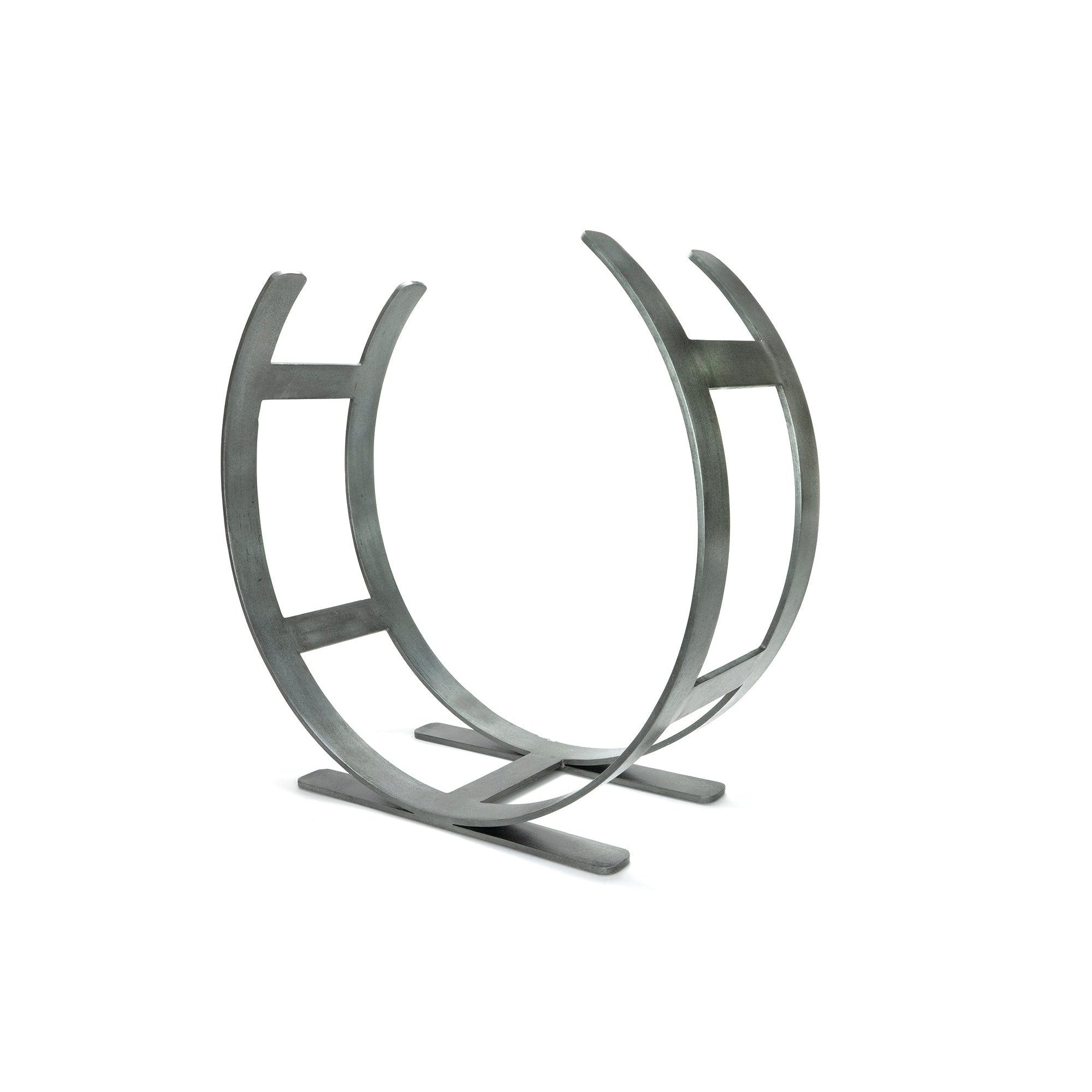 Pewter Curved Log Holder - Large | From The Anvil-Log Holders-Yester Home