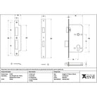 Pewter Euro Din Sash Lock - 60mm Backset/72mm Centre - Euro Locks - From The Anvil - Yester Home