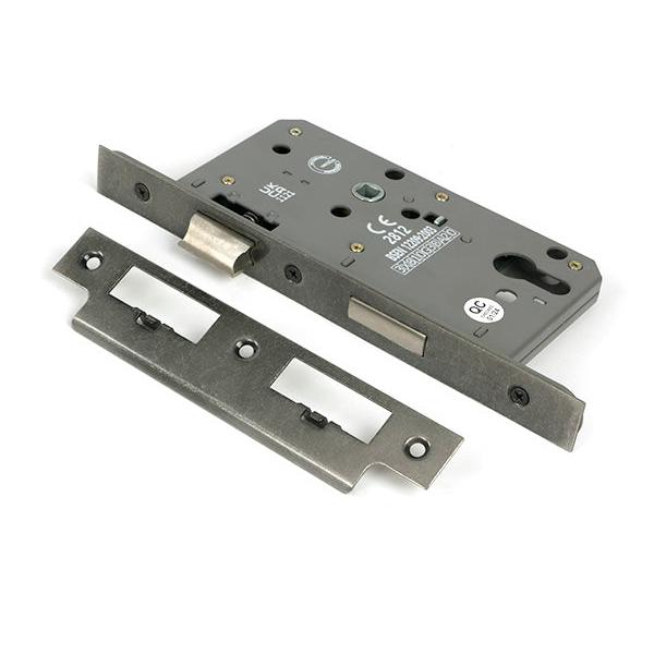 Pewter Euro Din Sash Lock - 60mm Backset/72mm Centre - Euro Locks - From The Anvil - Yester Home