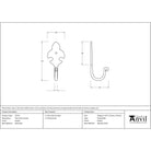 Pewter Fleur-De-Lys Coat Hook | From The Anvil - Coat Hooks - From The Anvil - Yester Home