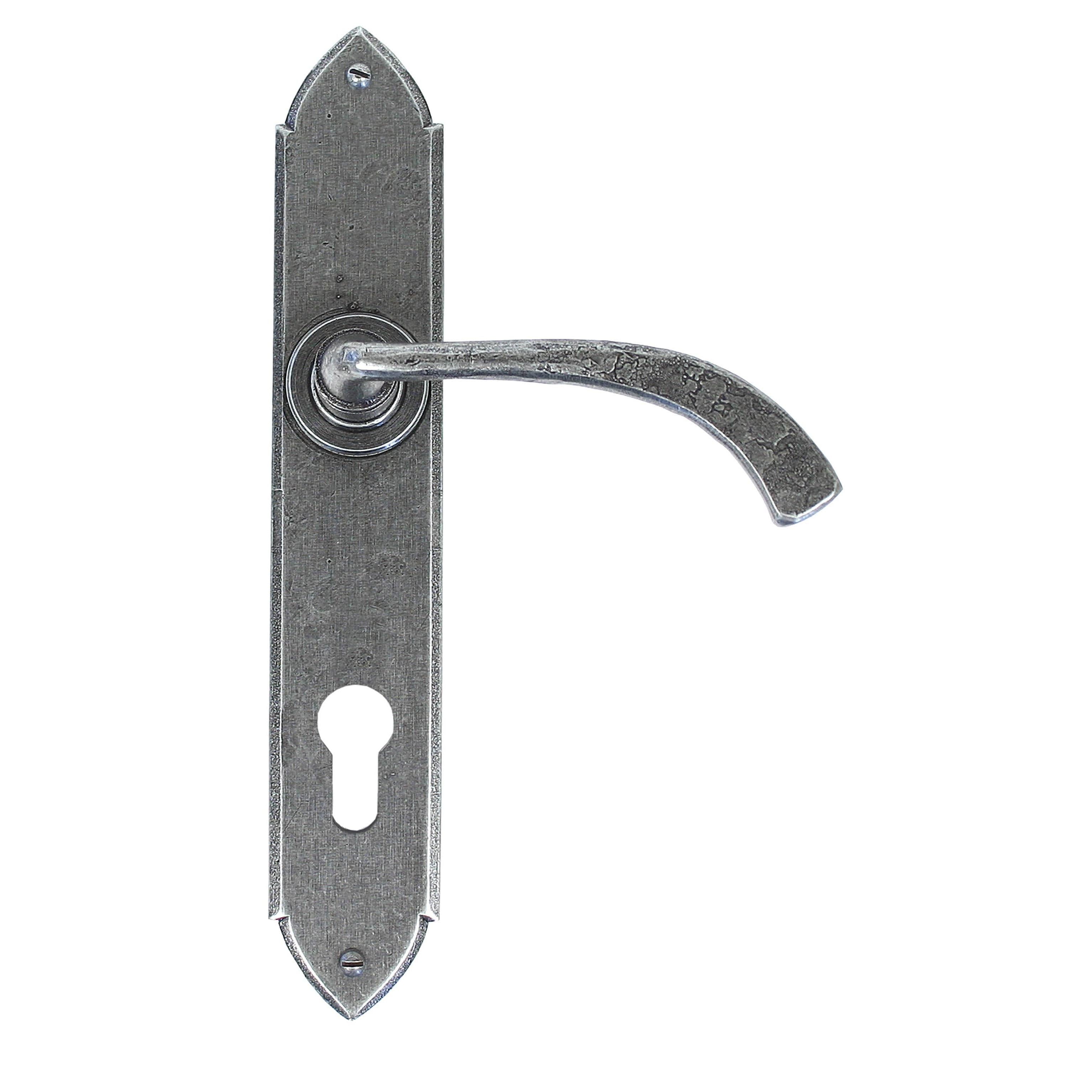 Pewter Gothic Curved Lever Espag. Lock Set | From The Anvil - Espagnolette - From The Anvil - Yester Home