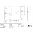 Pewter Gothic Curved Sprung Lever Bathroom Set | From The Anvil - Lever Bathroom - From The Anvil - Yester Home
