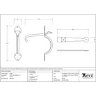 Pewter Gothic Thumblatch - XL | From The Anvil-Thumblatches-Yester Home