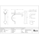 Pewter Gothic Thumblatch - XL | From The Anvil - Thumblatches - From The Anvil - Yester Home
