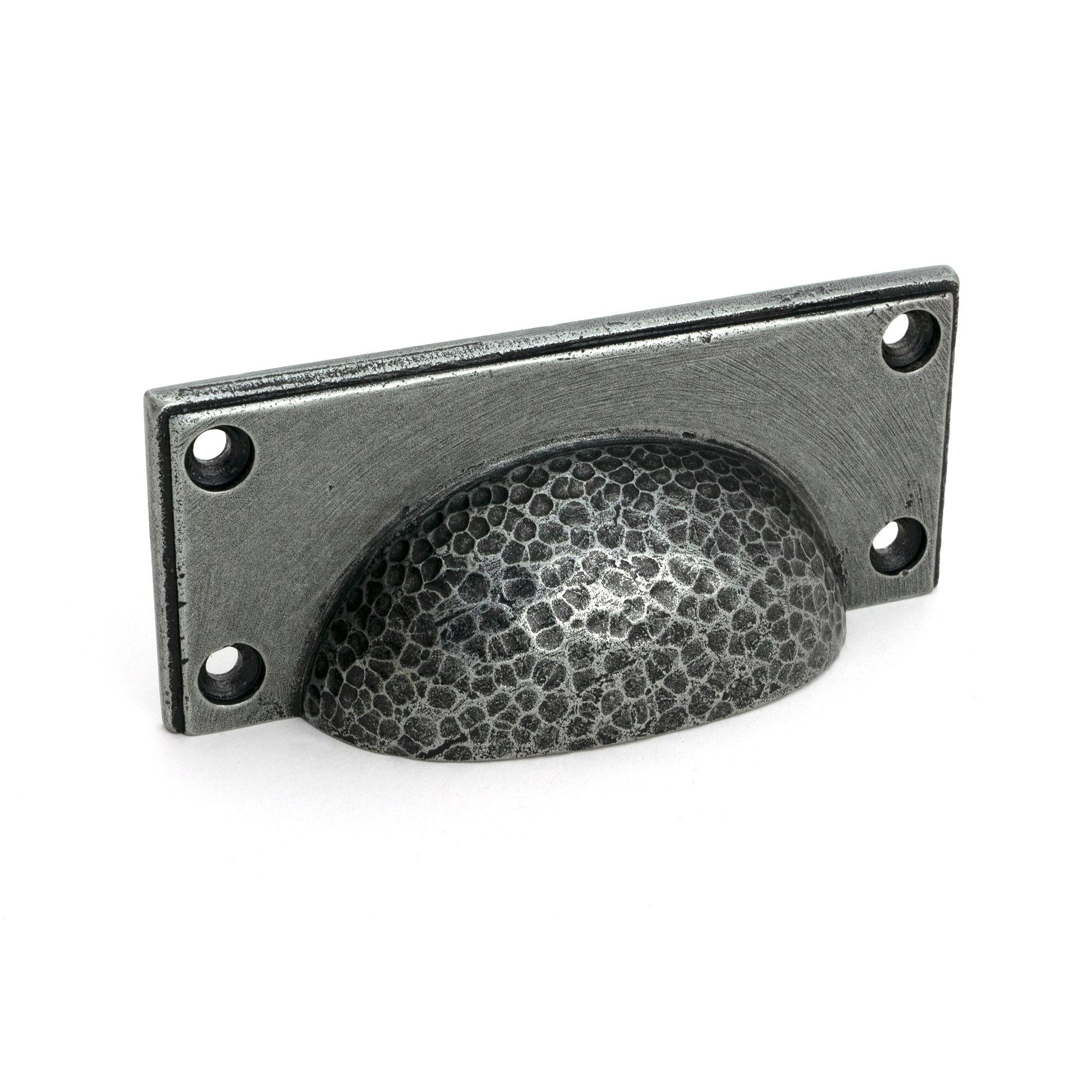 Pewter Hammered Art Deco Drawer Pull - Drawer Pulls - From The Anvil - Yester Home