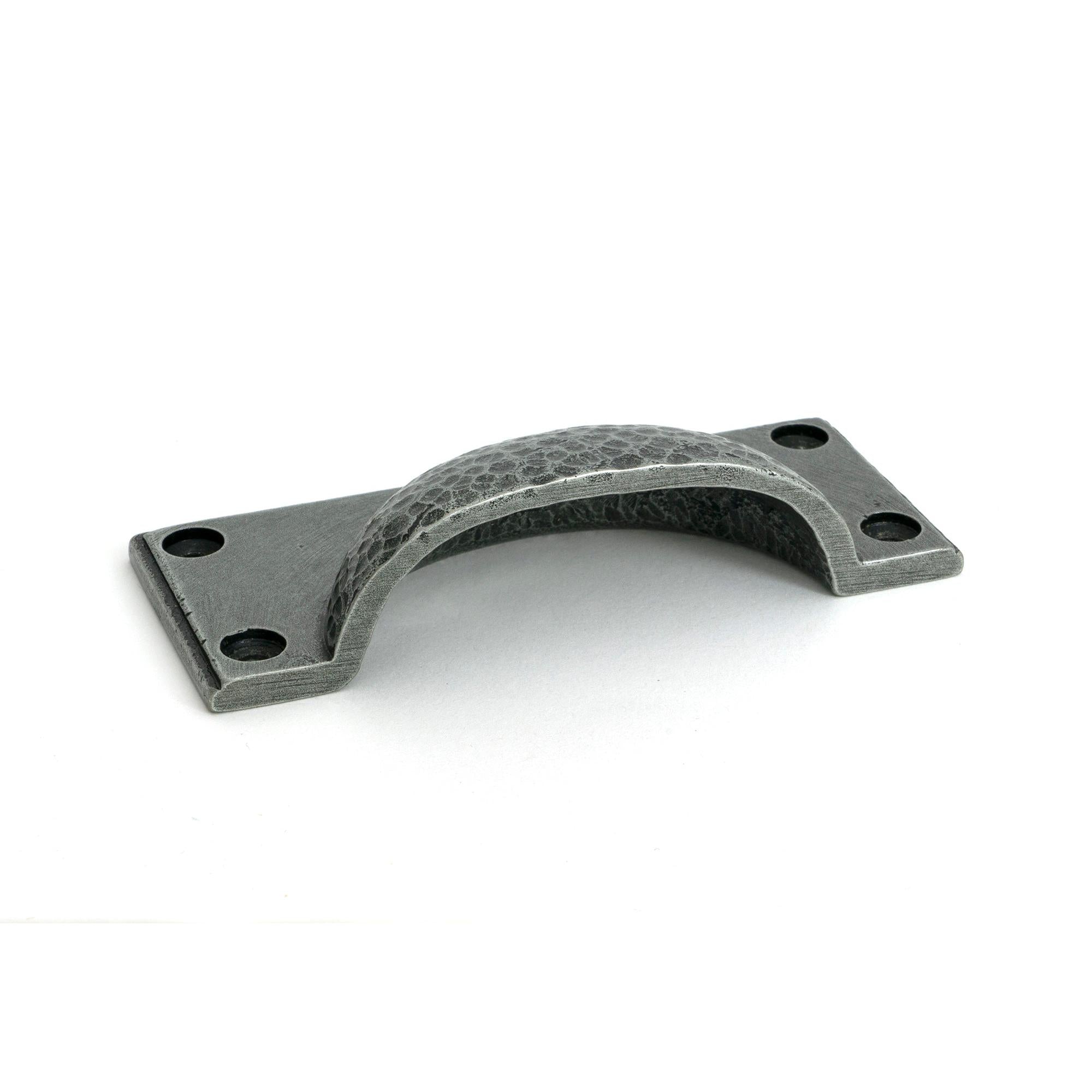 Pewter Hammered Art Deco Drawer Pull - Drawer Pulls - From The Anvil - Yester Home
