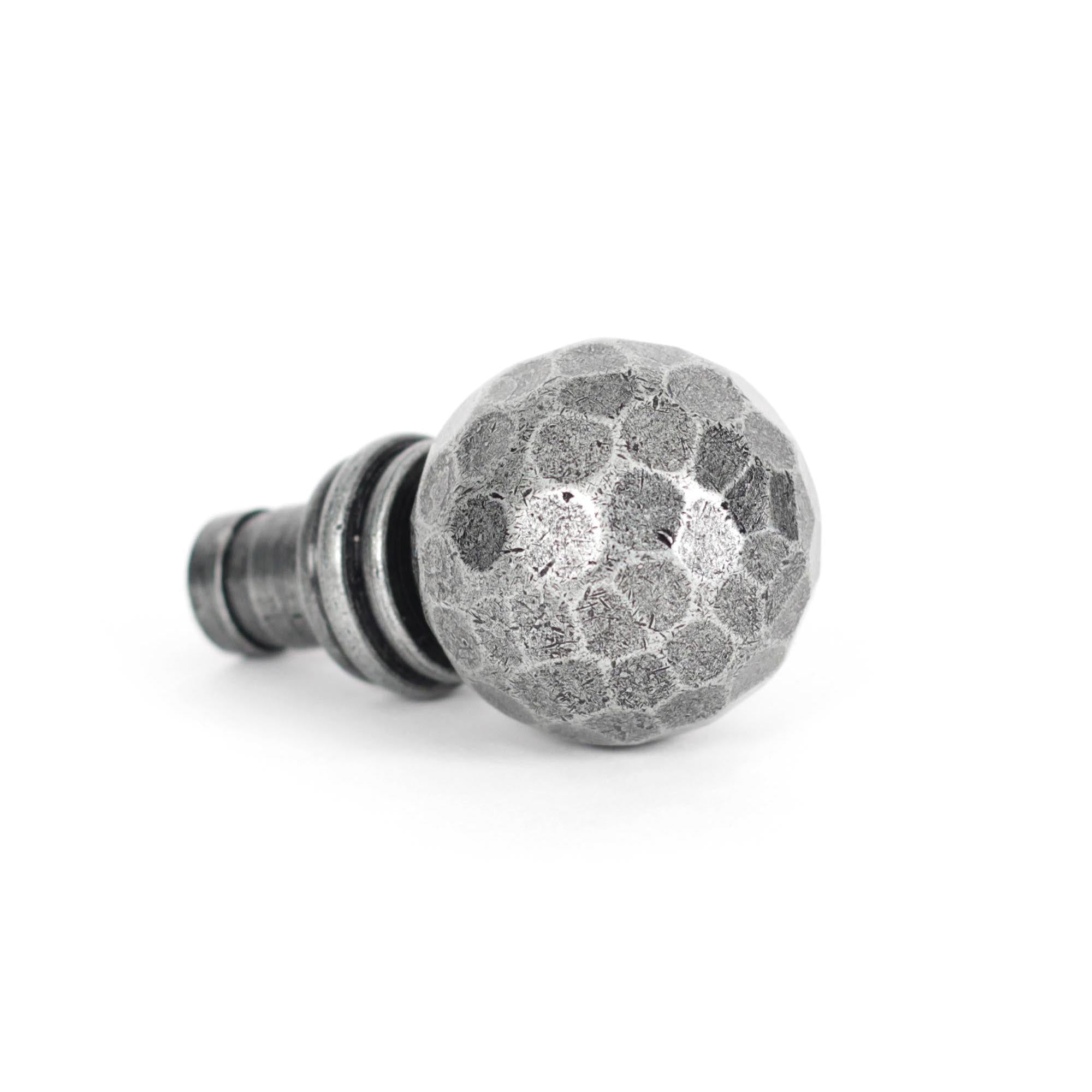 Pewter Hammered Ball Curtain Finial (pair) | From The Anvil - Finials - From The Anvil - Yester Home