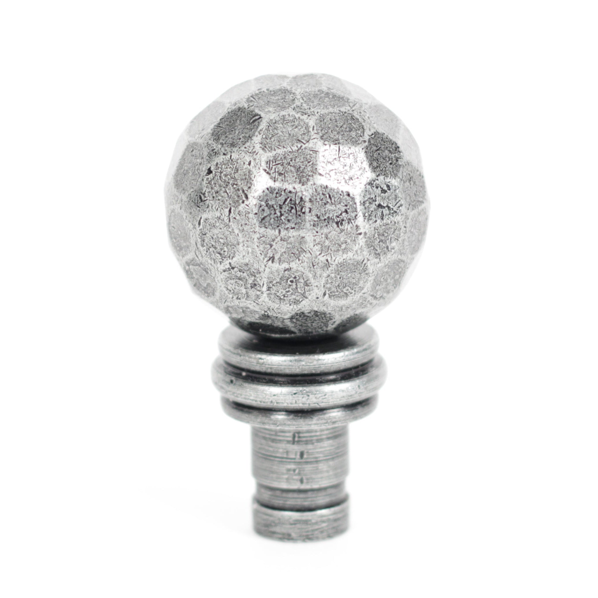 Pewter Hammered Ball Curtain Finial (pair) | From The Anvil-Finials-Yester Home