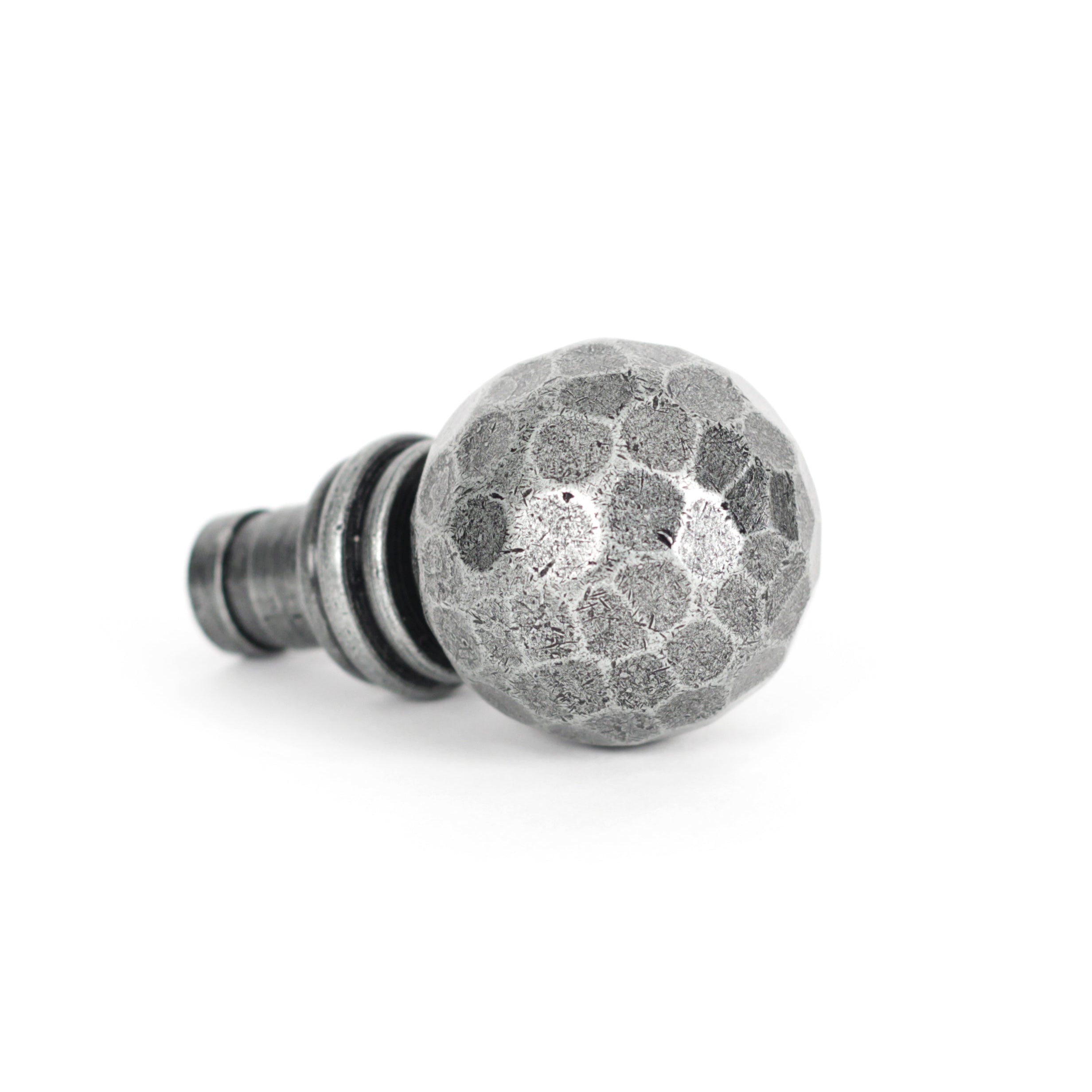 Pewter Hammered Ball Curtain Finial (pair) | From The Anvil-Finials-Yester Home